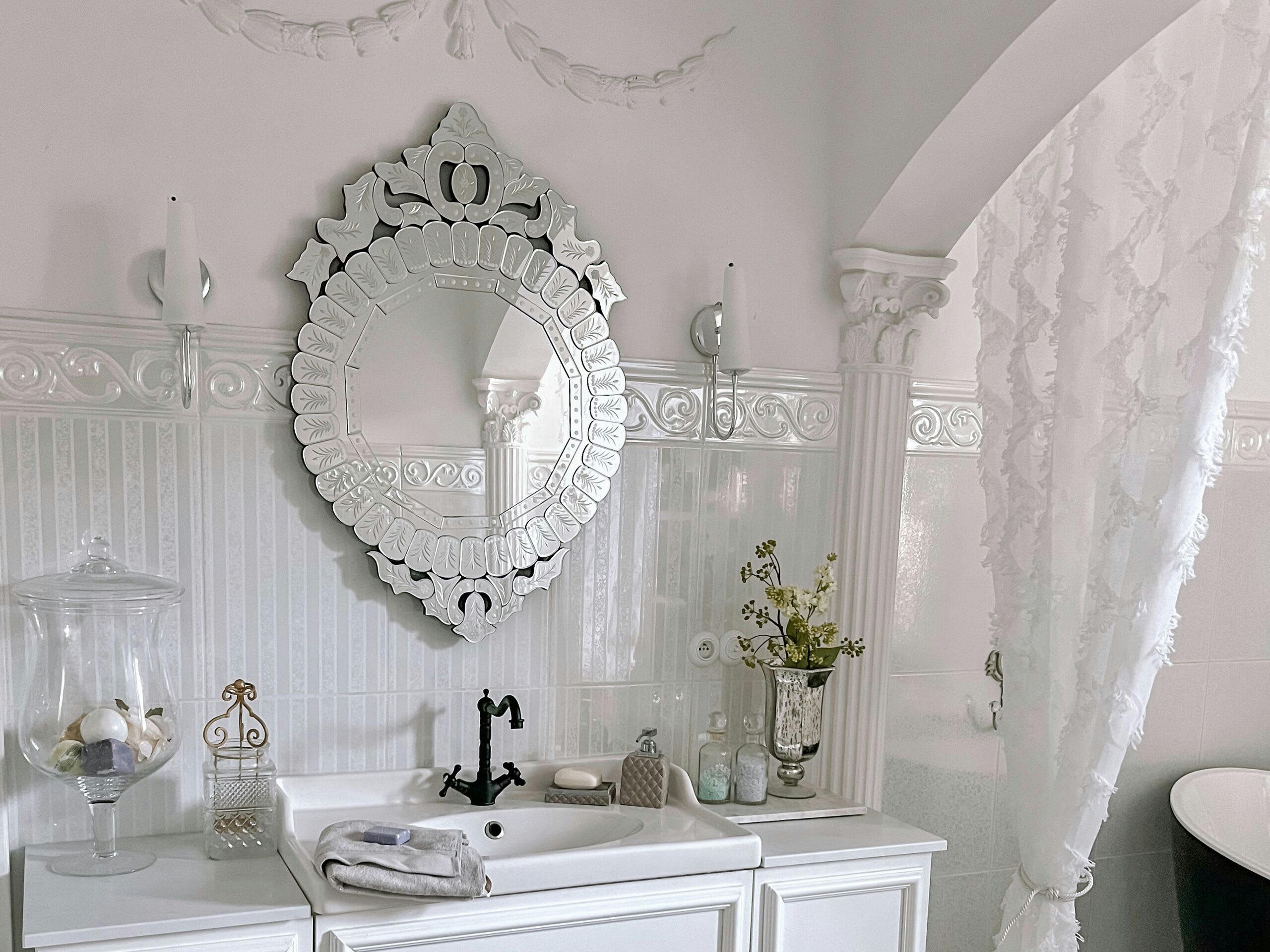 CRAON - Miroir en bois d'ingénierie argenté 100x67