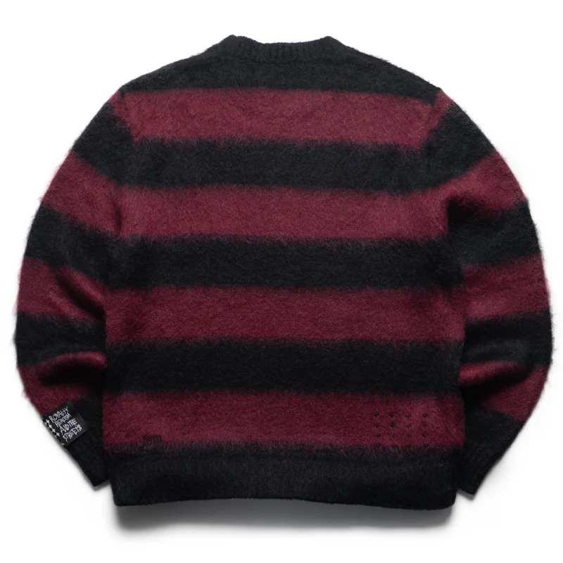 Ksubi Rugged Mohair Knit Ox Crewneck - Black/Burgundy