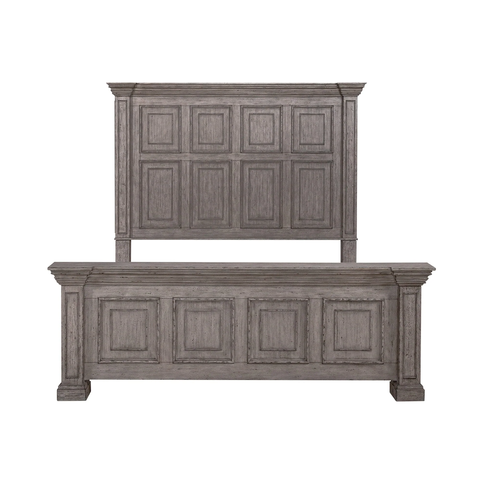 Liberty Furniture Big Valley Graystone Panel Bed, Dresser & Mirror, Chest - King or Queen