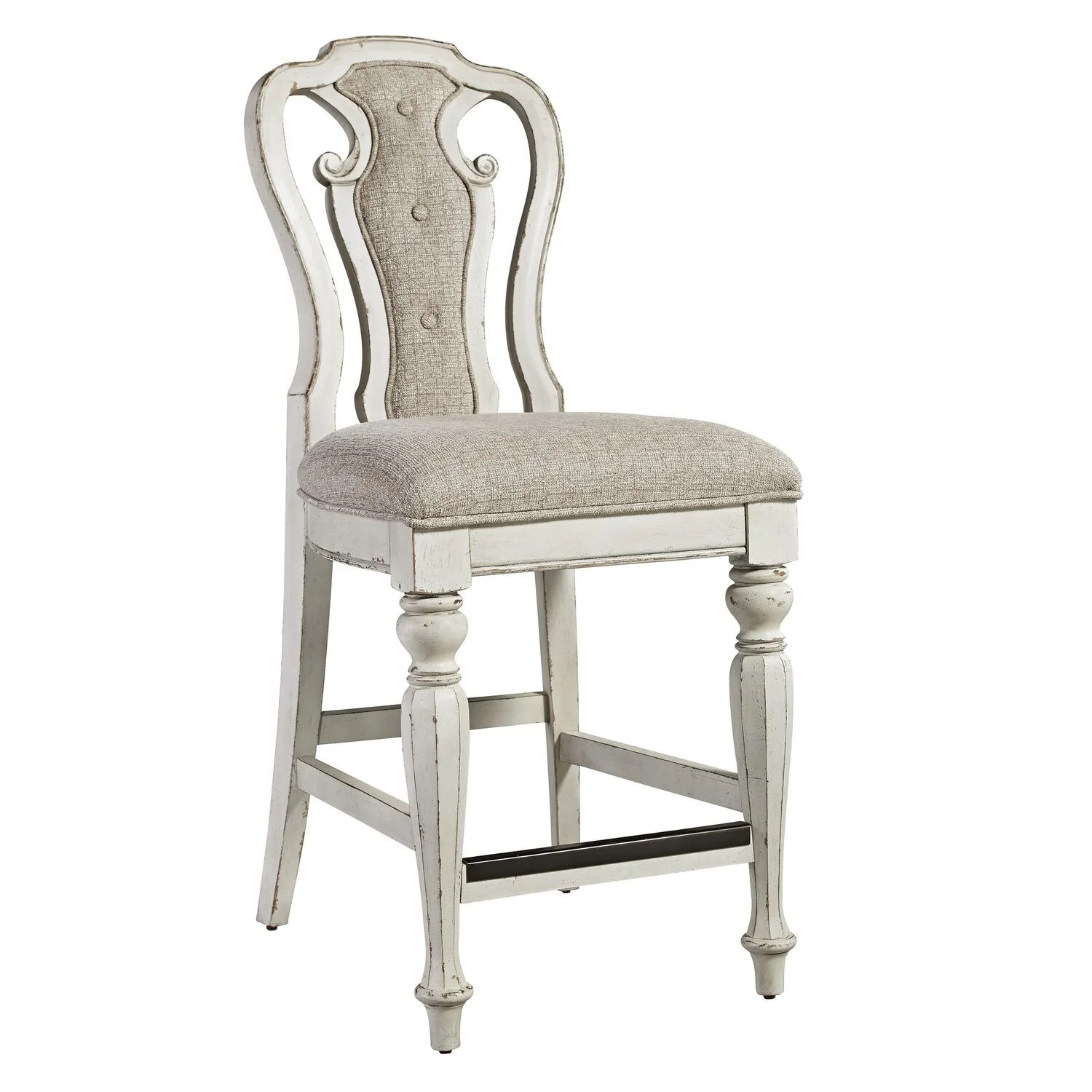 Magnolia Manor Antique White Weathered Bark Counter Height Chair (Set of 2)