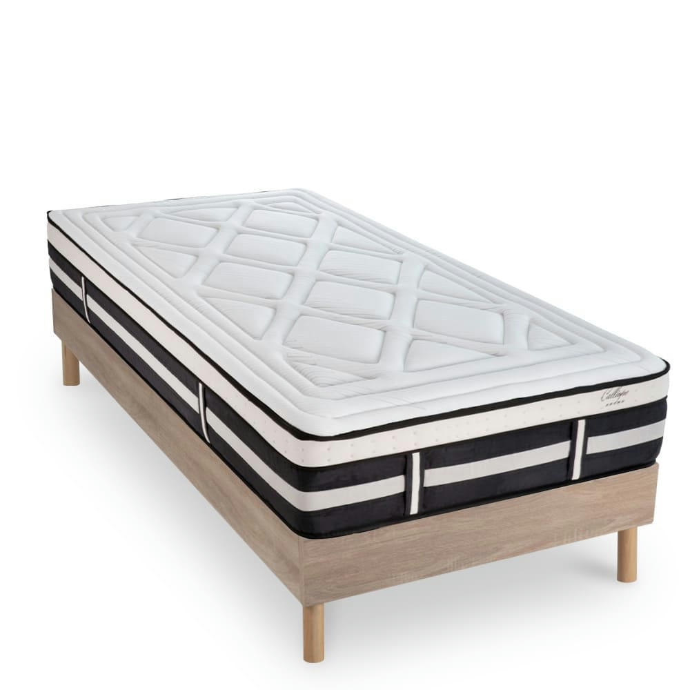 CALLIOPE - Ensemble Matelas à Mémoire de forme h28cm et sommier bois 90x200