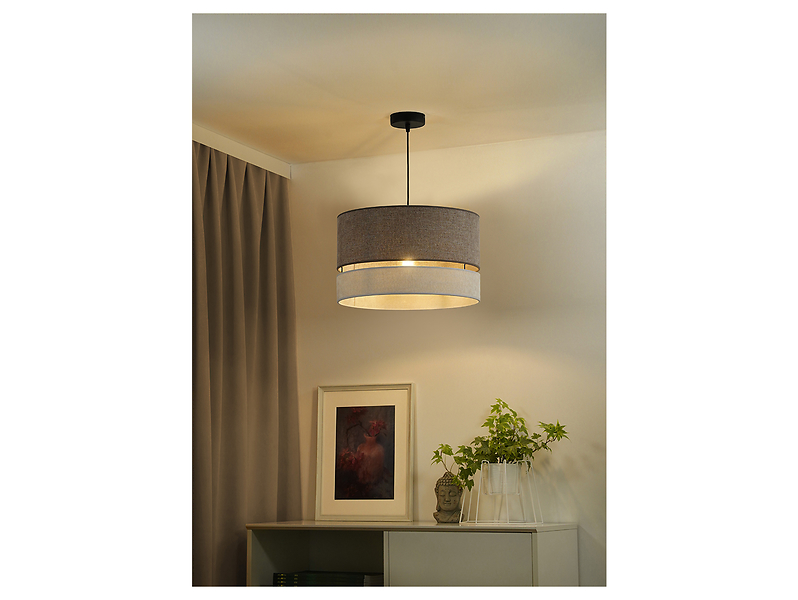 Lampa wisząca Double tkaninowa brązowa