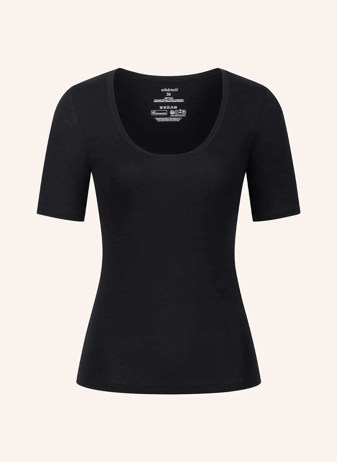 erlich textil Light Touch tiefausgeschnittenes T-Shirt mit Lyocell - seidig weich