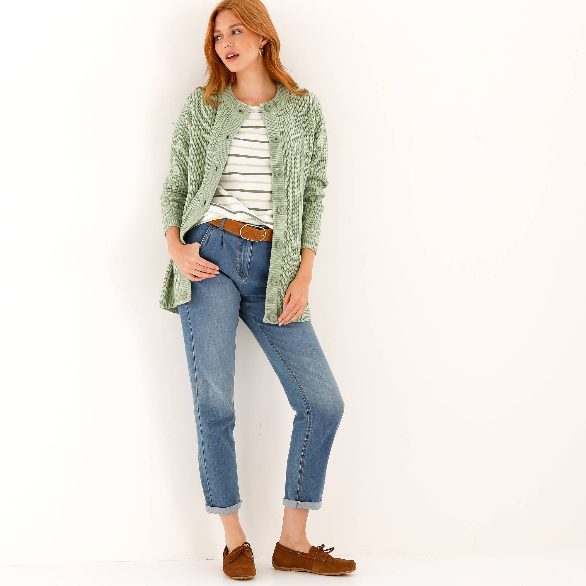 Pull col rond maille anglaise