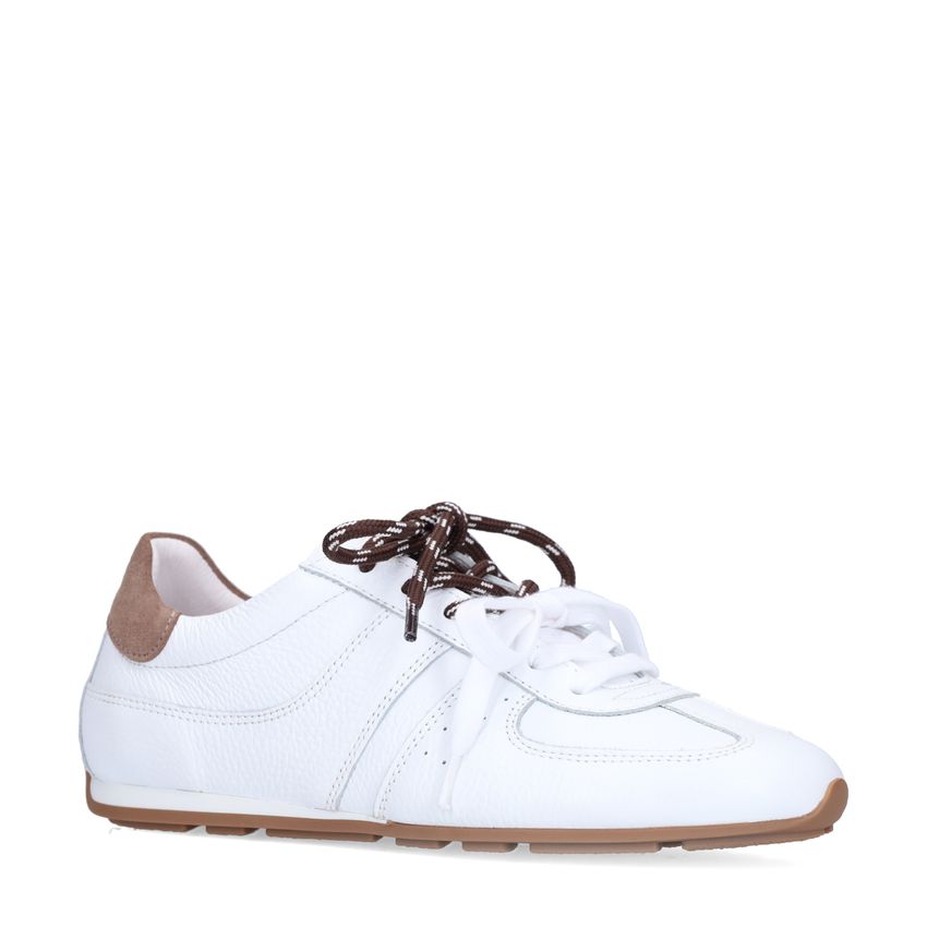 Manfield Witte leren sneakers