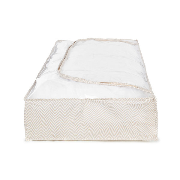 Housse de rangement sous lit Compactor Nancy beige L. 107 x H. 16 x P. 46 cm
