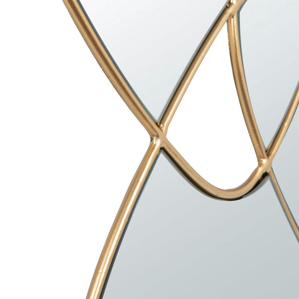 THERA - Déco murale en miroir et métal doré 61x55