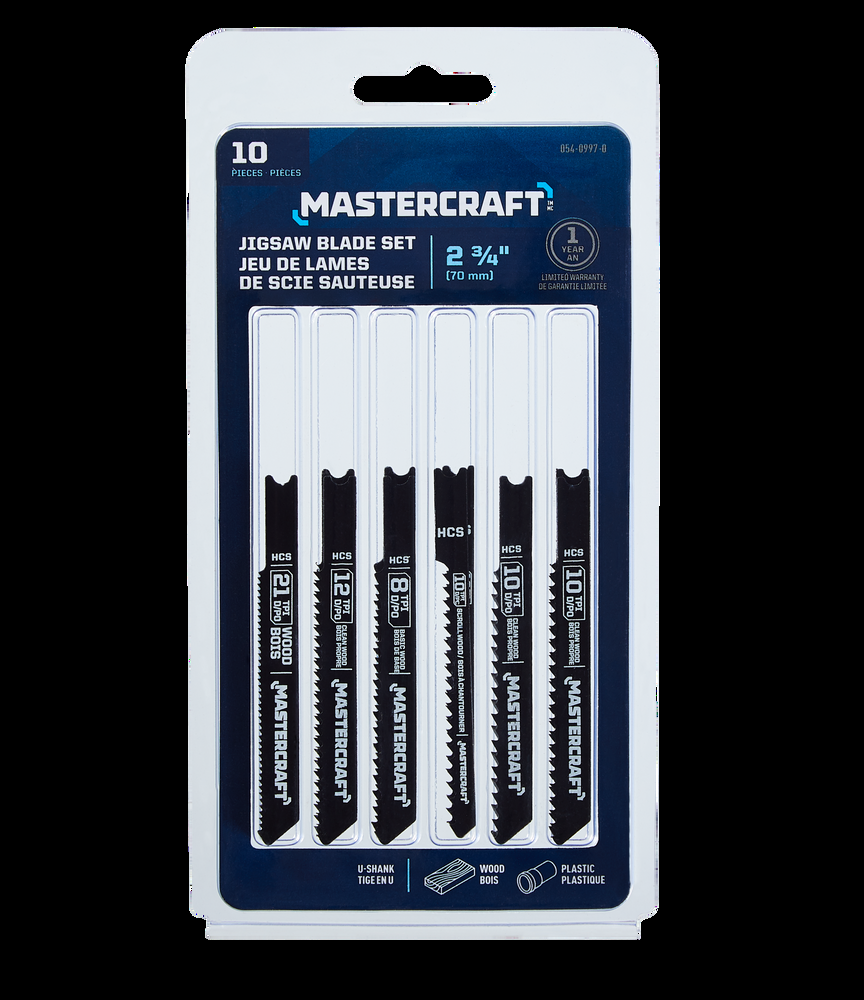 Mastercraft HCS Jigsaw Blade Set for Wood, 10-pc