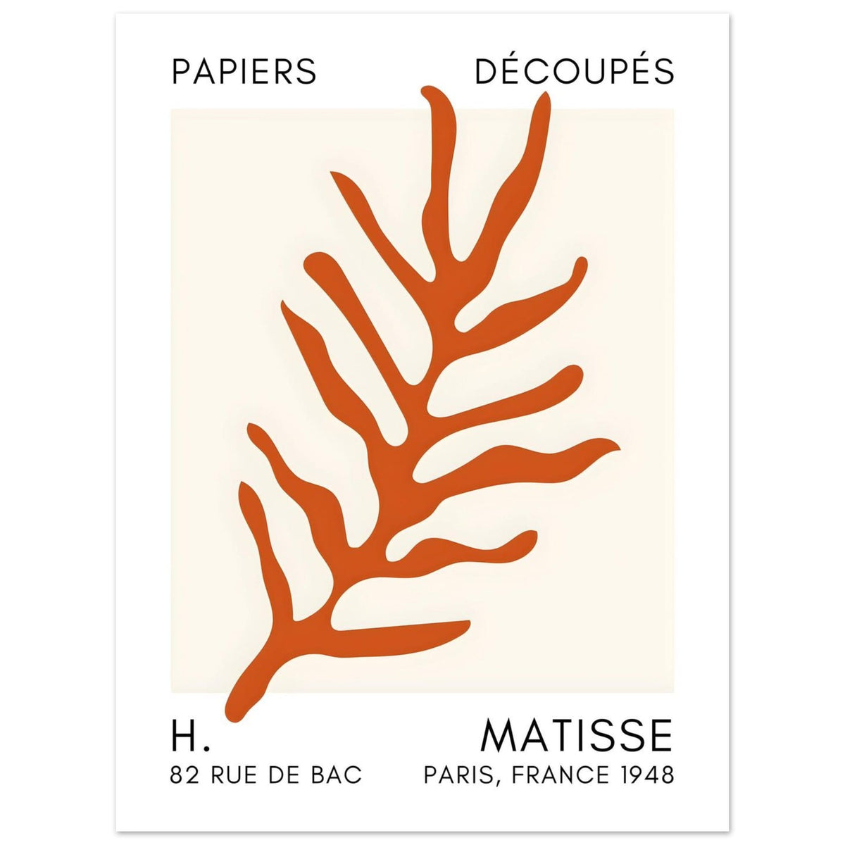 Artfulprints Poster Matisse – Ocean flora orange  - 30x40 cm - Oranje