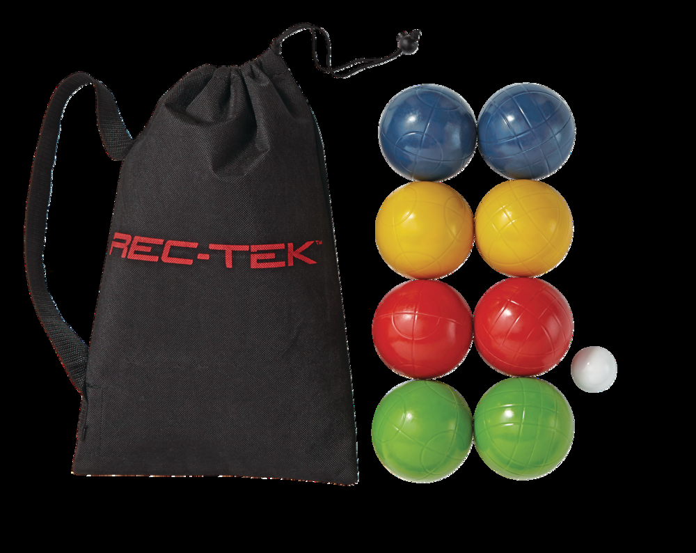 Rec-Tek Outdoor/Indoor Molded Bocce Set, 9-pc, includes Storage Bag, All Ages
