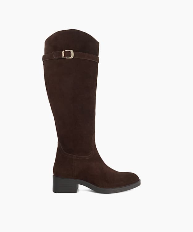 Tears Brown - Suede Knee-High Boots