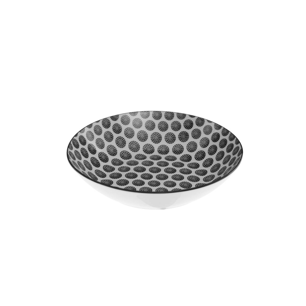 Set of 6 deep plates "Bohemia" D.20 cm, Black & White