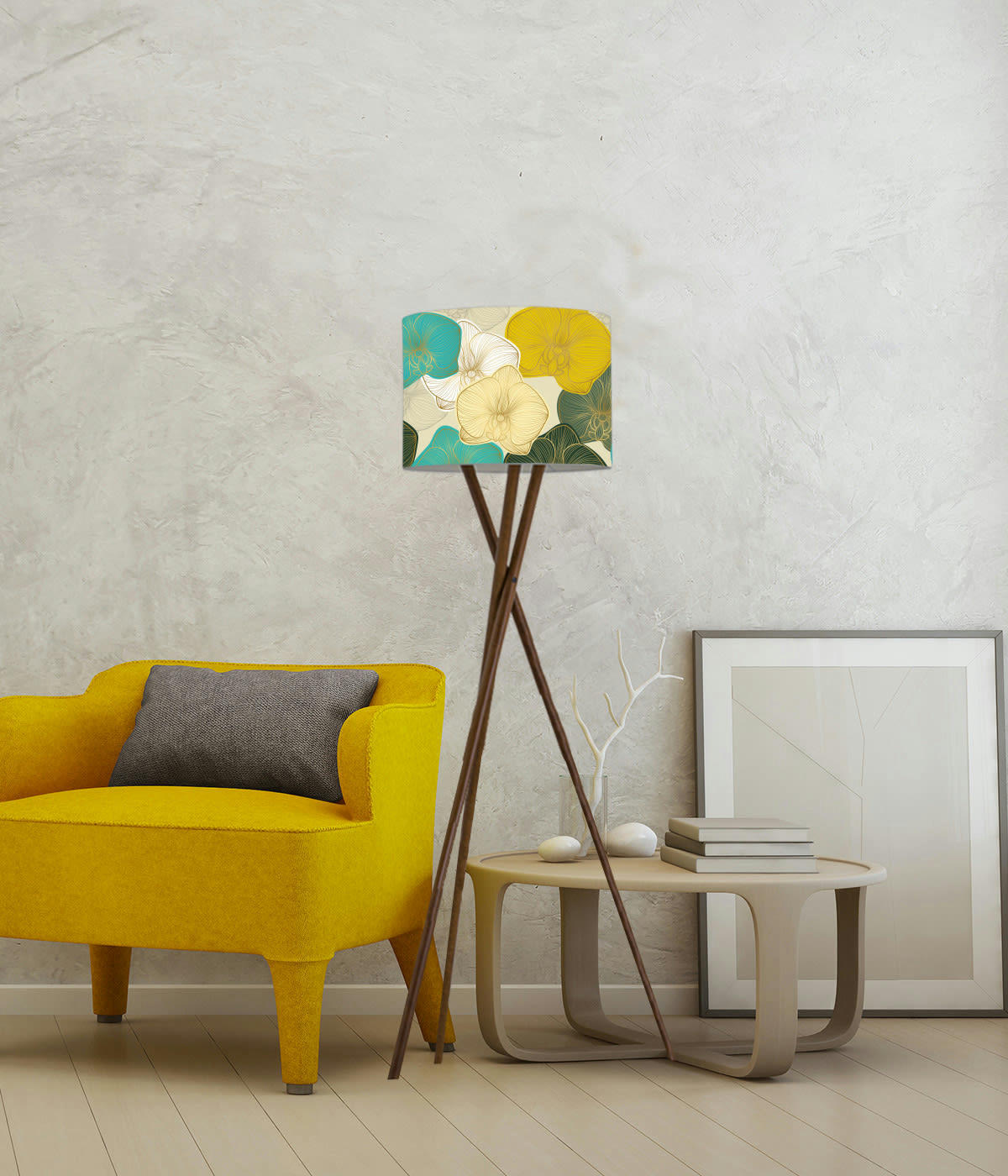 FLORAL - Abat-jour Lampadaire Floral Changpa D: 45 x H: 25