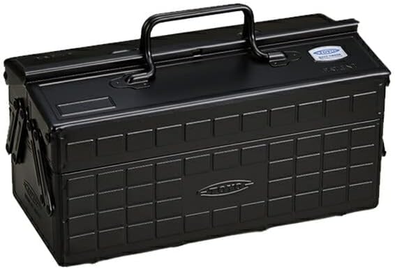 Toyo ST-350BK Color 2-Tier Tool Box, Black