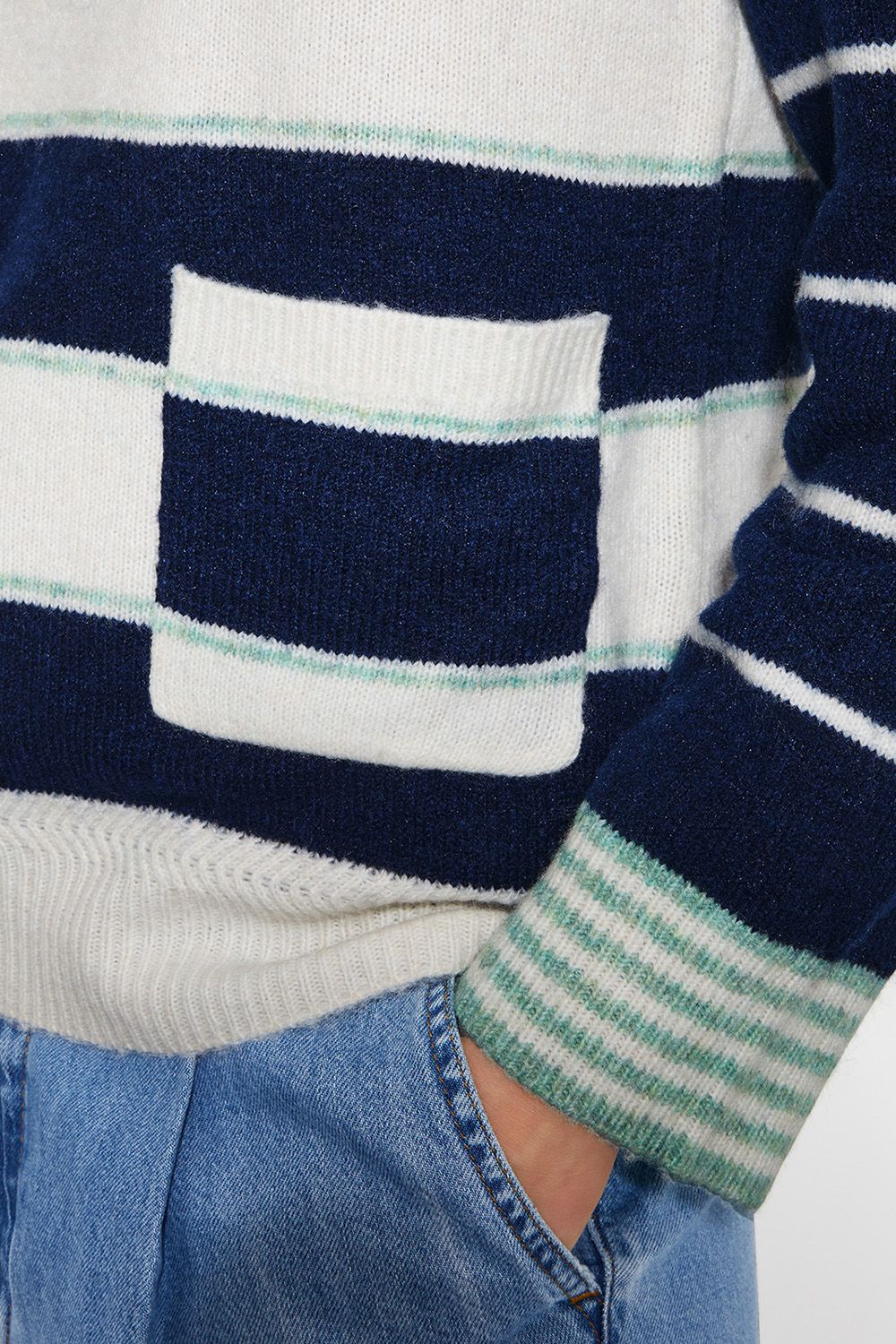 Monsoon Sutton Stripe Jumper Blue