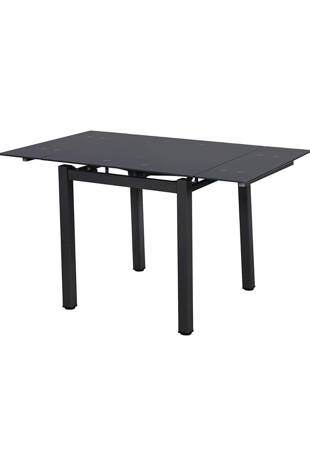 Modernique Tempered Glass Extending Small Dining Table 80 cm to 130 cm