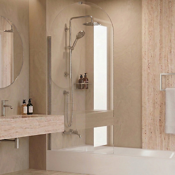 Pare-baignoire - 80 x 140 cm - Chrome - LIVIA
