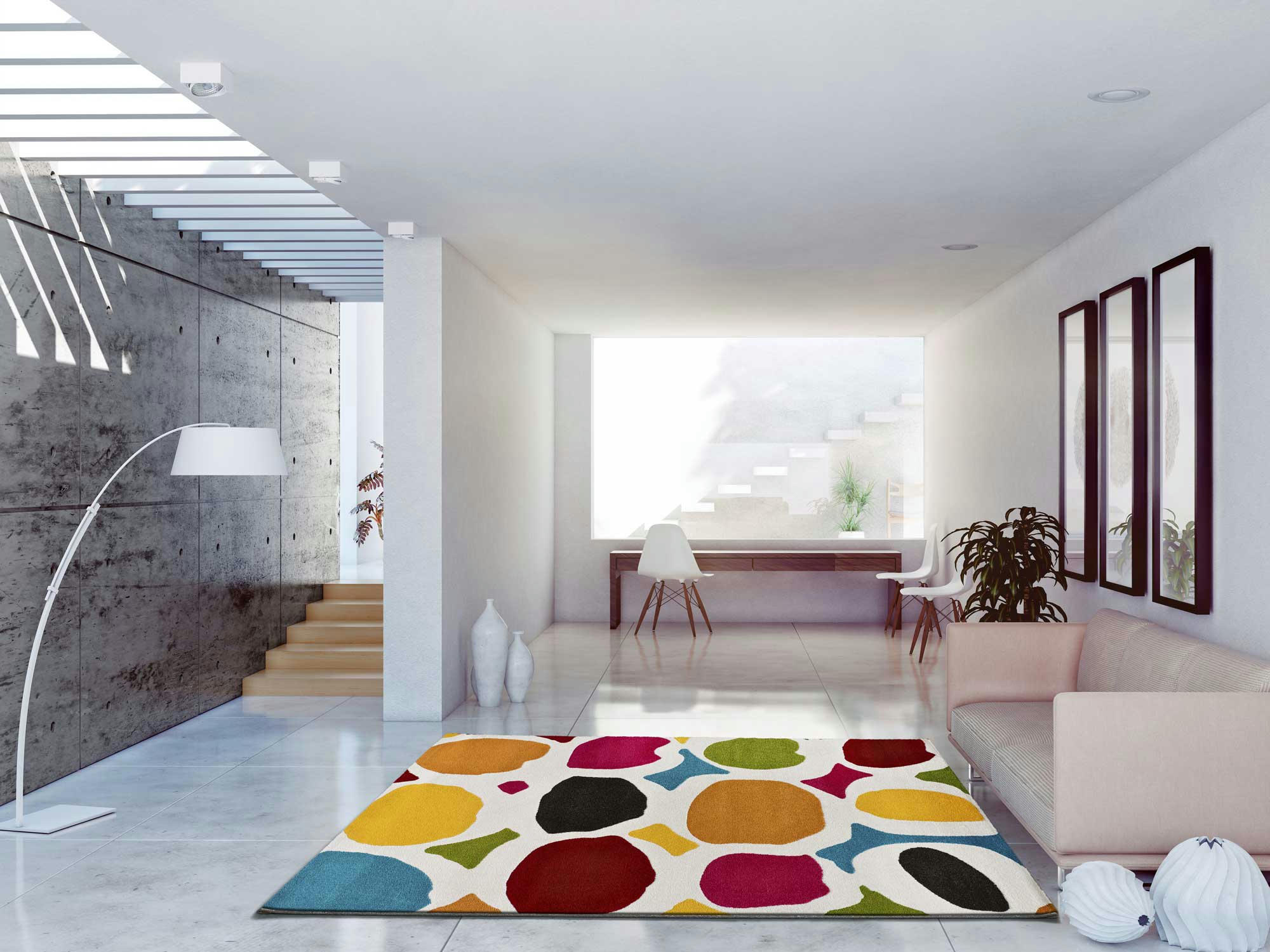 PASTRY - Tapis aux formes géométriques multicolores, 120X170 cm