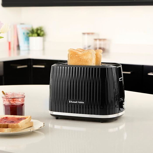 Grille Pain - Toaster Electrique- RUSSELL HOBBS - EDEN - 800 W - 2 fentes - Noir