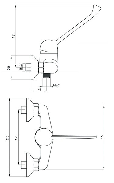 Mitigeur De Douche Mural A Levier etendu Chrome Facile A Utiliser