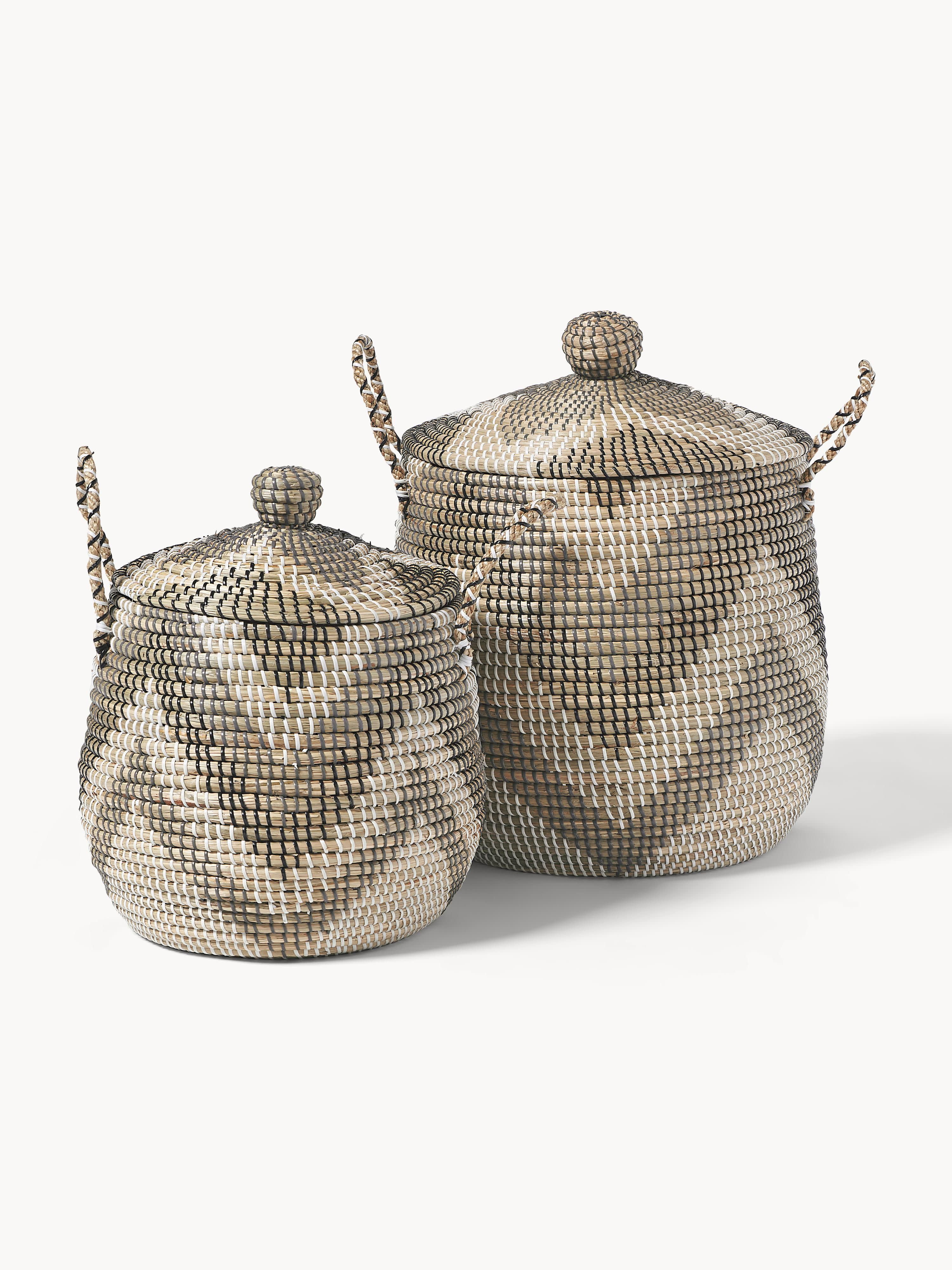Aufbewahrungskörbe Mija mit Deckel, 2er-Set
