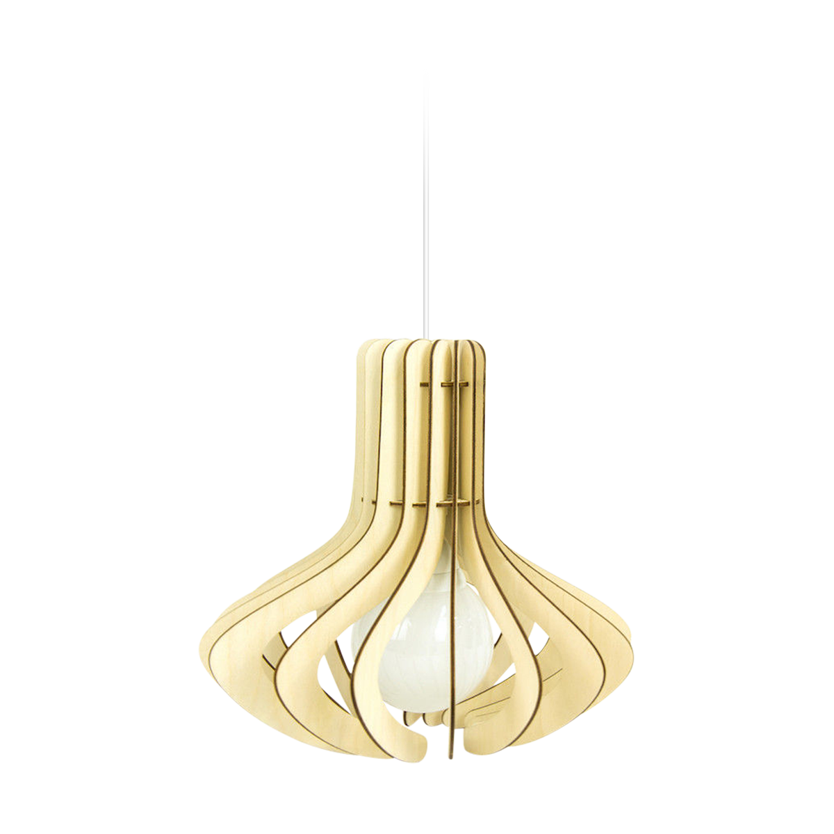 Bomerango Octopus S houten hanglamp small - met koordset wit - Ø 40 cm