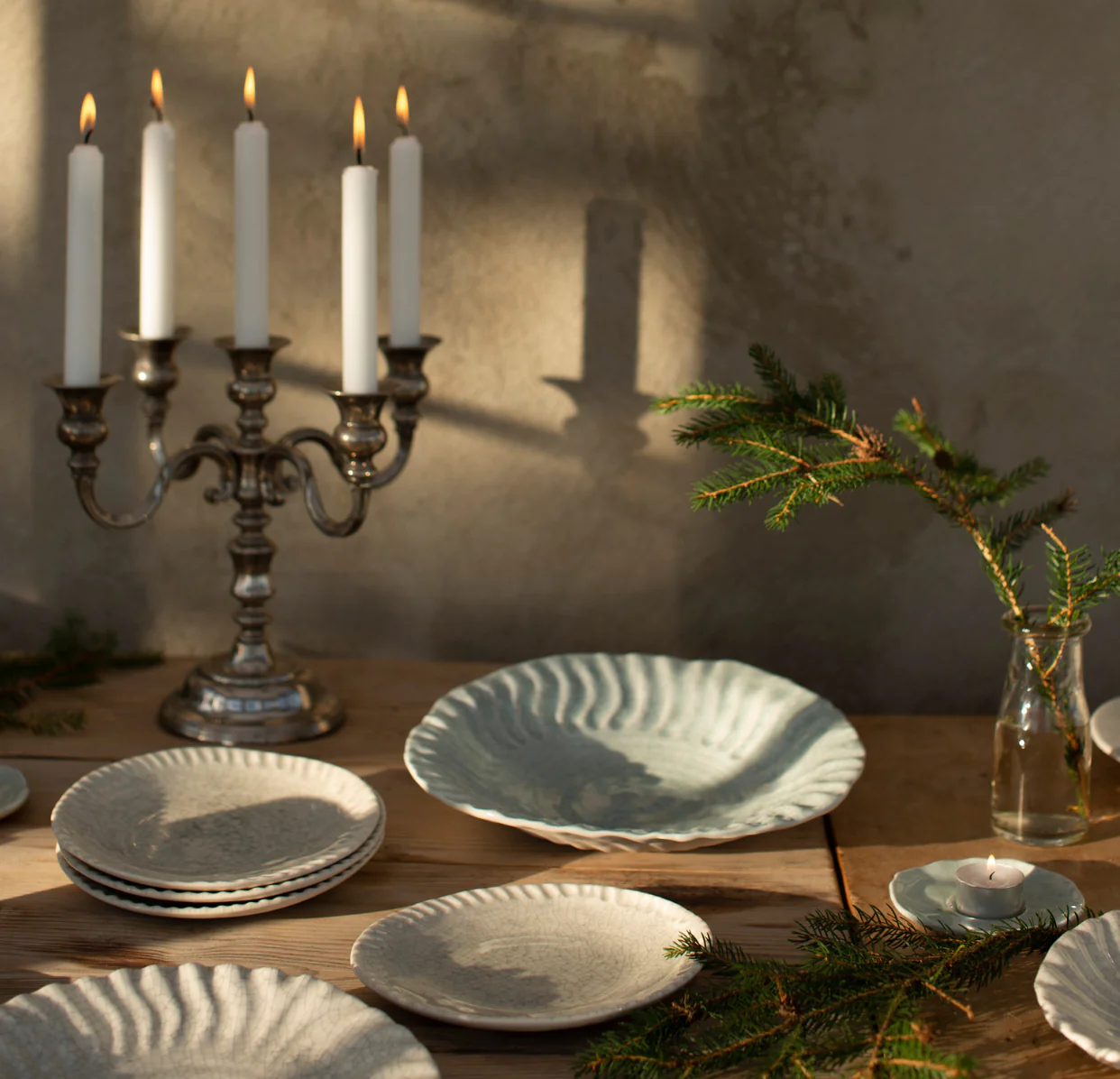 grande assiette creuse céladon