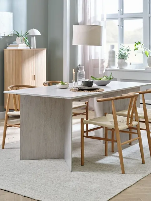 Spisebord KRONDAL 90x180 travertinfarvet