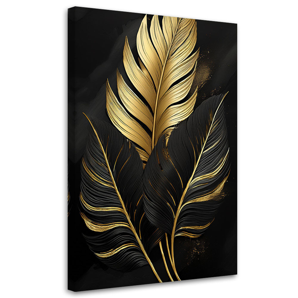 Feeby Obraz na płótnie, Złote Liście Palmy Glamour 40x60