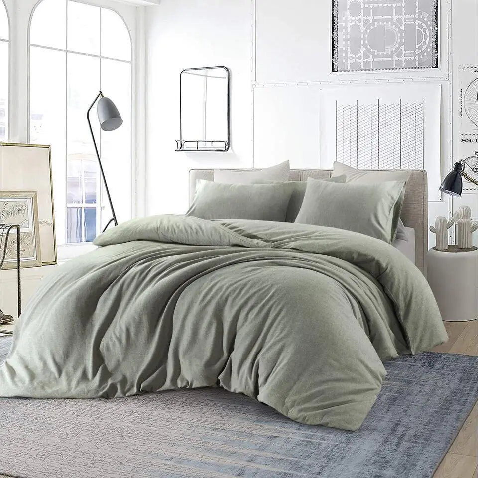 Papillon dekbedovertrek Brienz flanel - 140x200/220cm - Groen