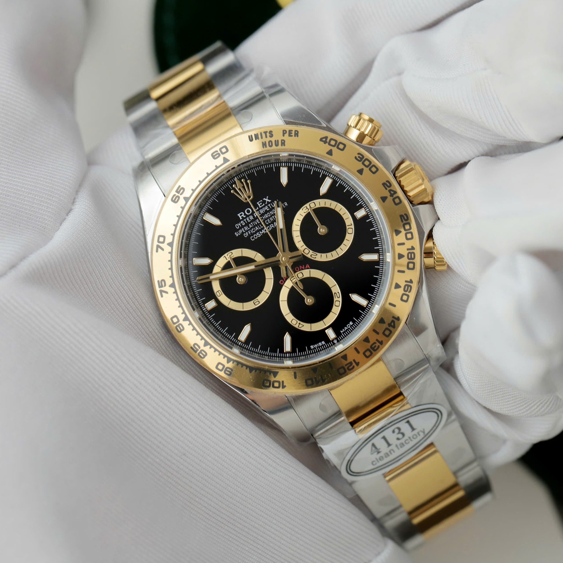 Rolex Daytona 126503 SS/YG Plated Black Dial 40mm Oyster Super Clone