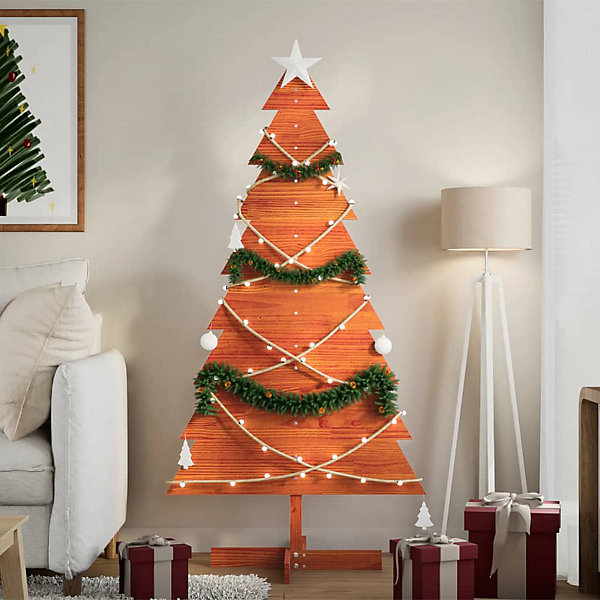 Arbre de Noël en bois pour décoration 150 cm bois de pin massif vidaXL