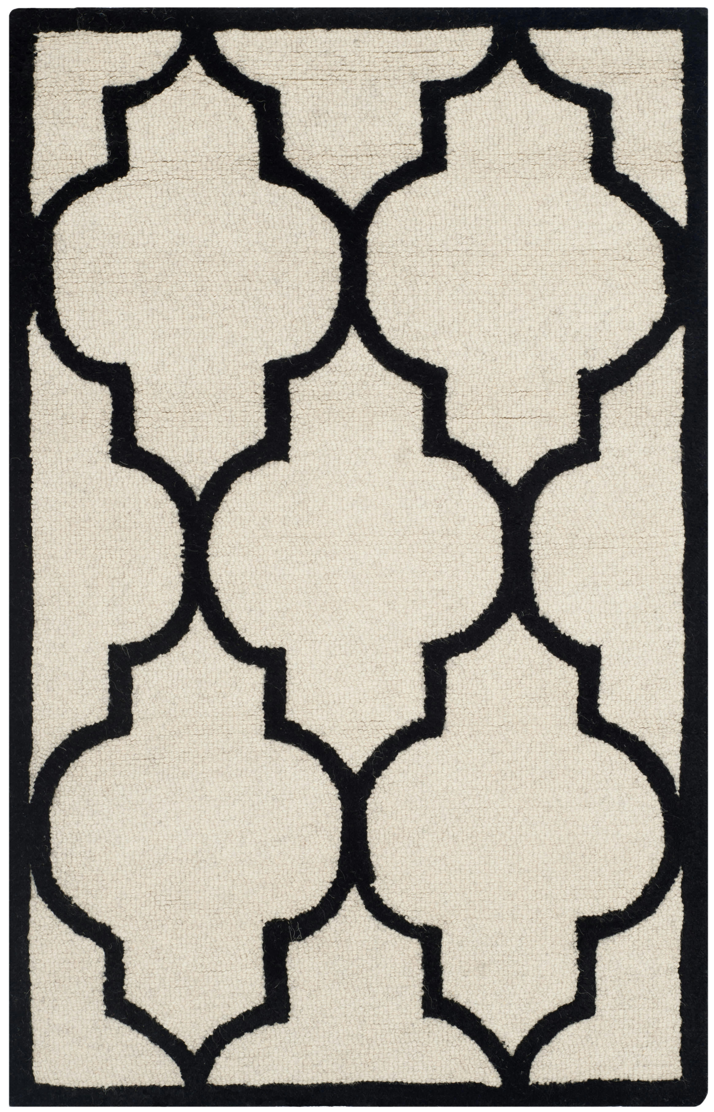 CAMBRIDGE - Tapis de salon interieur en  ivoire & noir, 91 x 152 cm