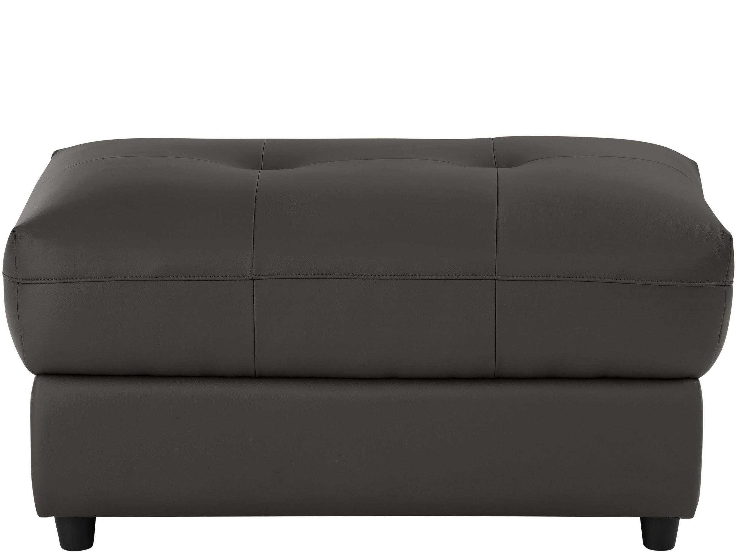 TANARO - Pouf rembourré en cuir et PU marron