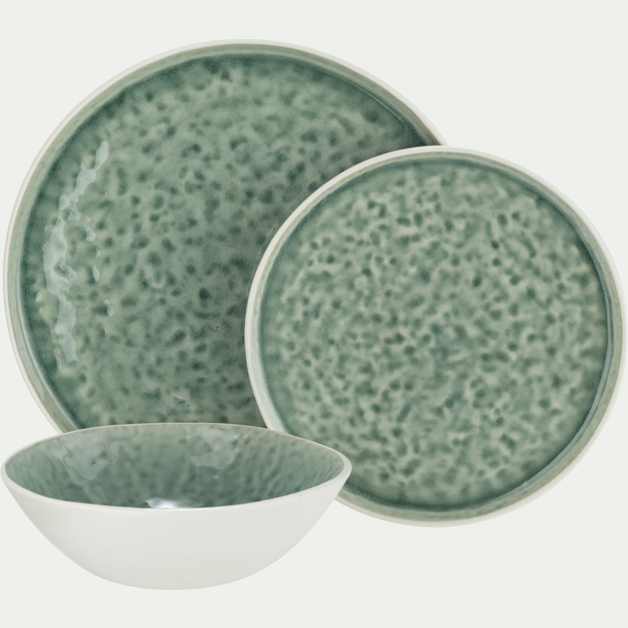 FRIOUL - Assiette plate en grès D27,3cm - bleu