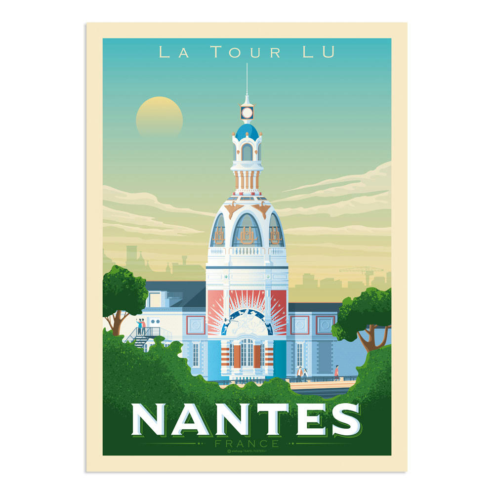 - Affiche Nantes Tour Lu  30x40 cm