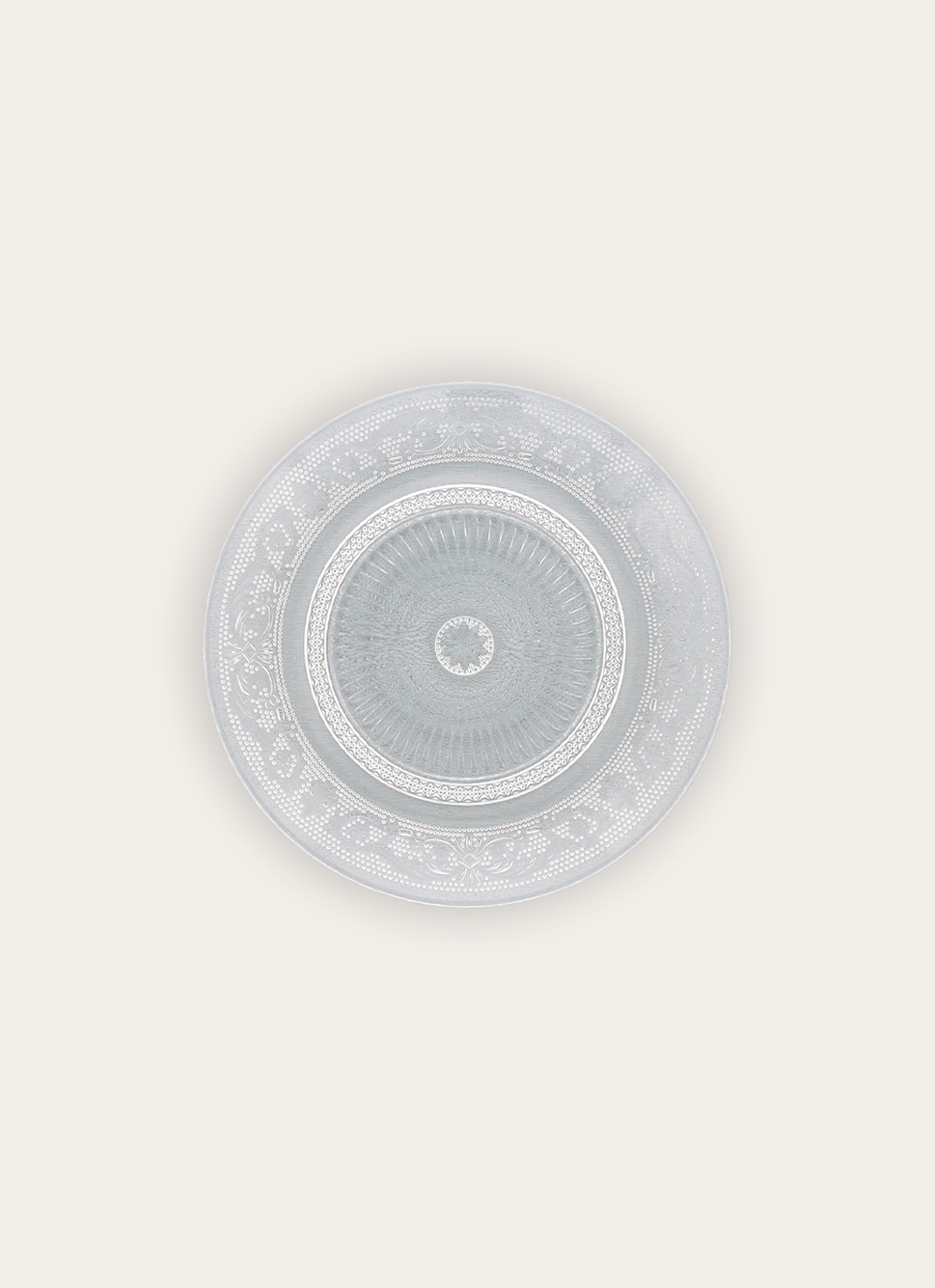 ASSIETTE à PAIN EN VERRE à MOTIFS GRAVÉS TRANSPARENT