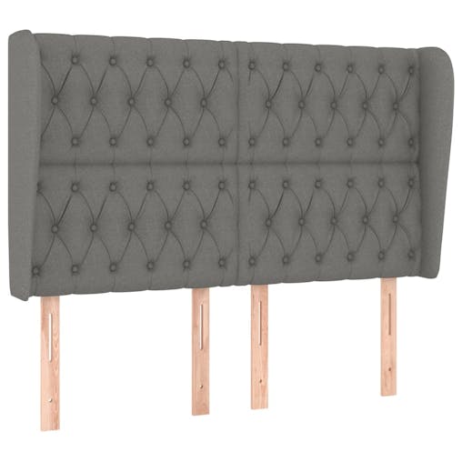 NNEVL Headboard with Ears Dark Grey 163x23x118/128 cm Fabric