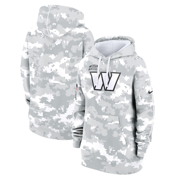 Washington Commanders Nike Women's 2024 Salute To Service Club Fleece Pullover Hoodie - Arctic Camo