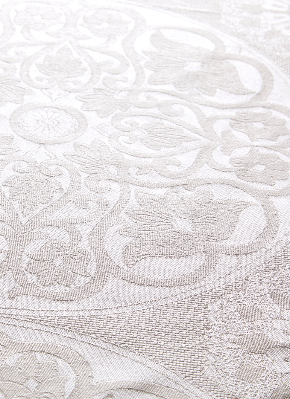 NAPPE JACQUARD RONDE BEIGE