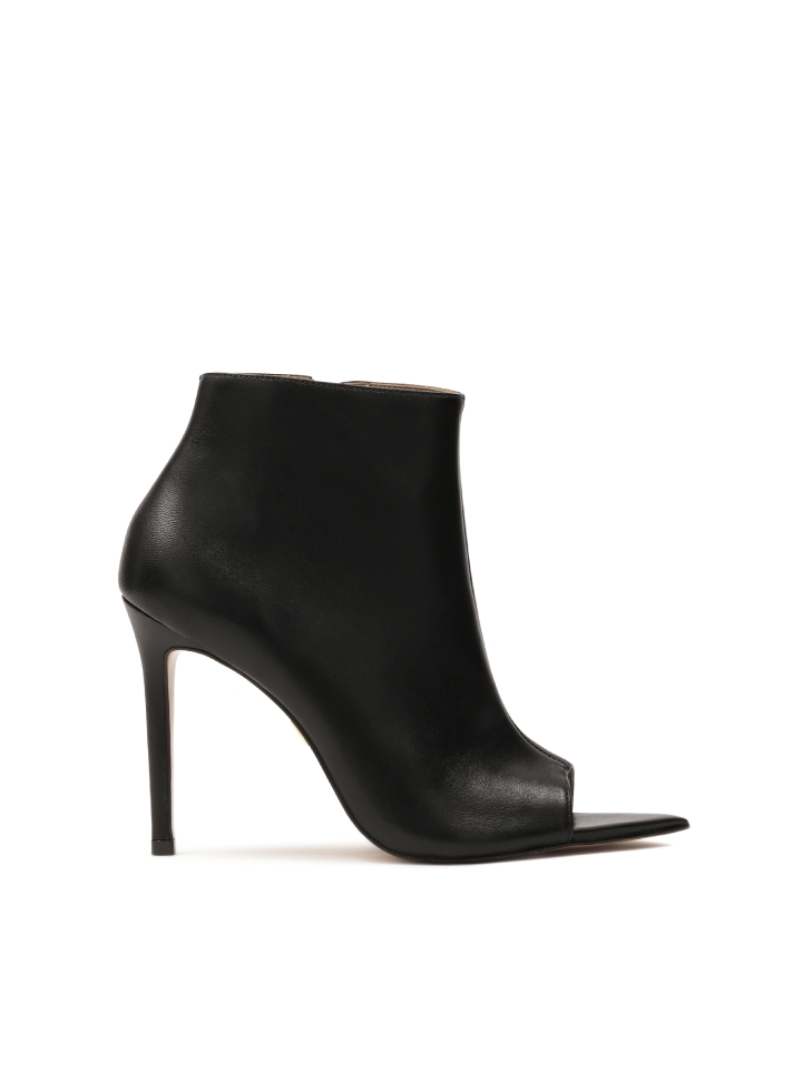 Black open-toe pointed-toe boots