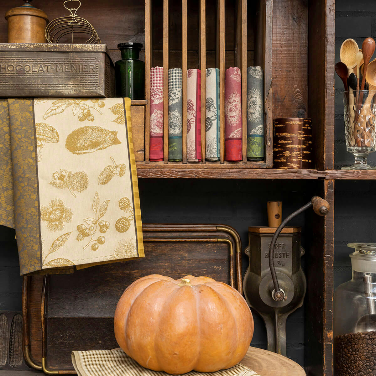 DANS LES BOIS TRYPTIQUE - Torchon en coton bollet 60 x 80