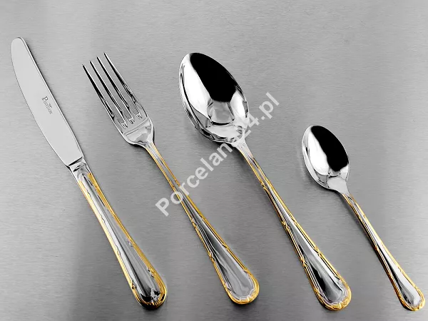 Komplet sztućców 24 cz. na 6 sób Pintinox 1929 - Filet (2.5 mm) złocone 23.FILG.K24