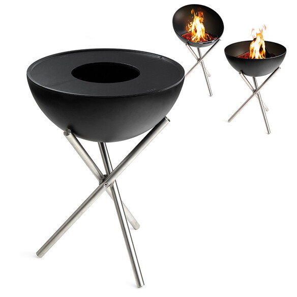 Brasero rond en acier émaillé Bowl   trépied   plancha - Höfats