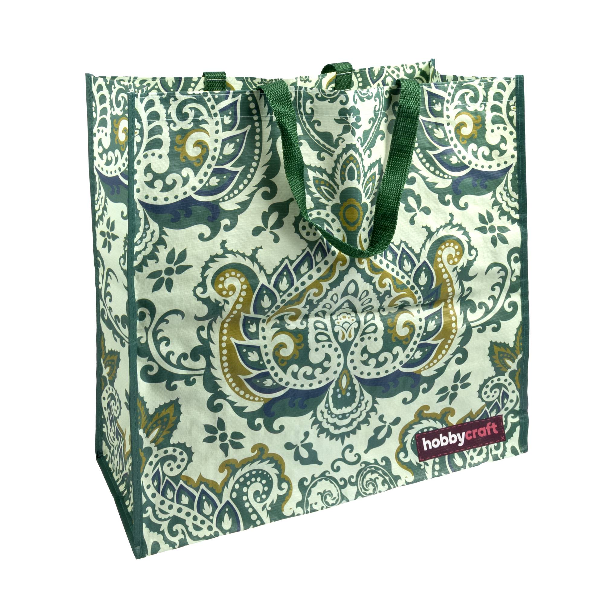 Green Paisley Woven Bag for Life