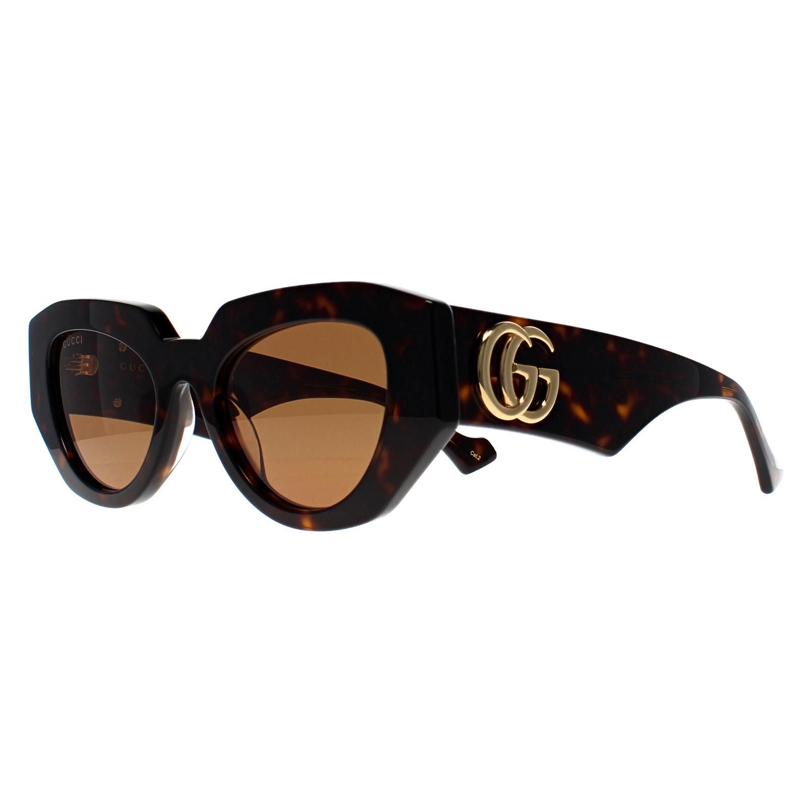 Gucci Cat Eye Shiny Dark Havana Brown GG1421S
