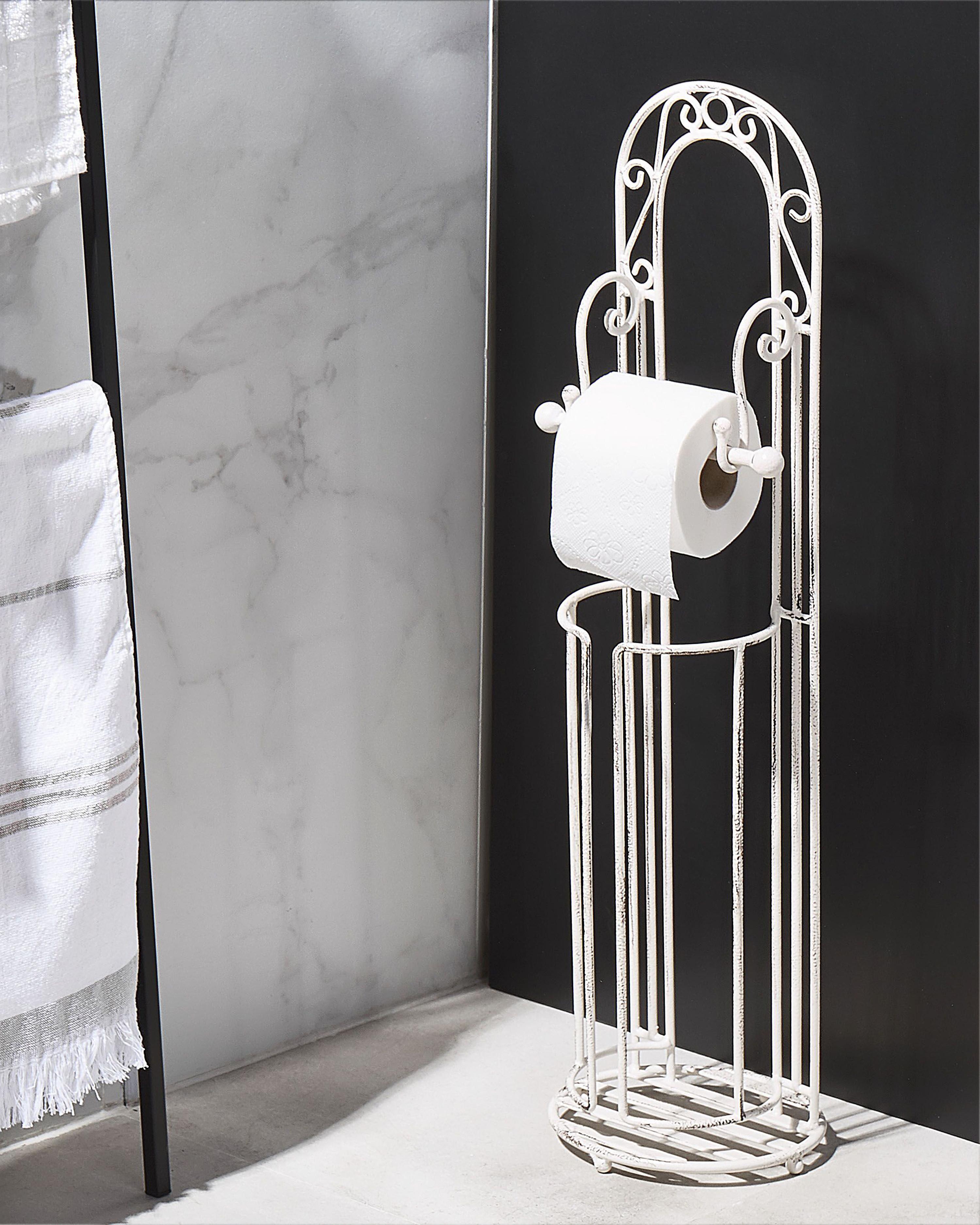 Toilet Roll and Brush Holder TEMUCO Metal White