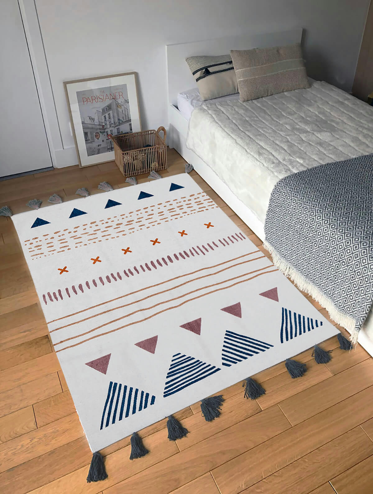 TRIBAL - Tapis enfant en coton multicolore 100x140