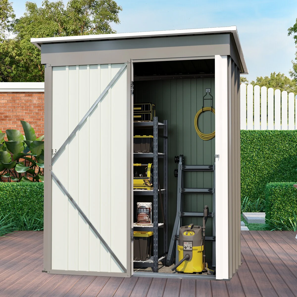 Installed 5 ft. W x 3 ft. D Metal Shed with Lockable Door (15 sq. ft.)