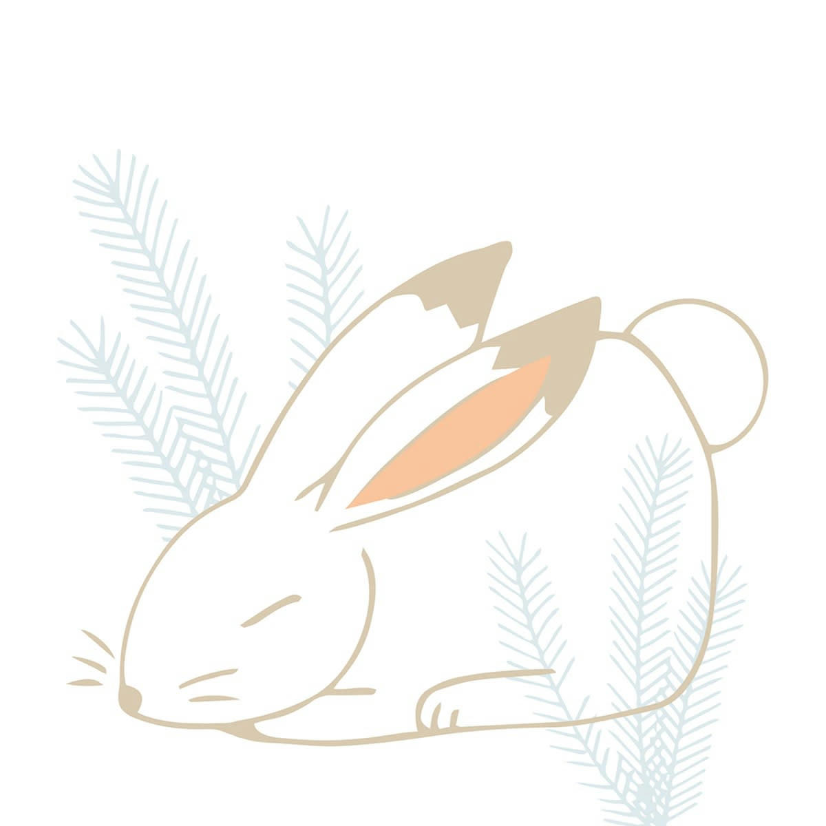 NORDIC - Affiche lapin en Papier Multicolore